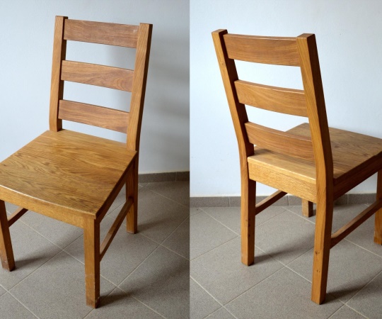 Židle z dubového dřeva, čepovaná, nátěr olejem